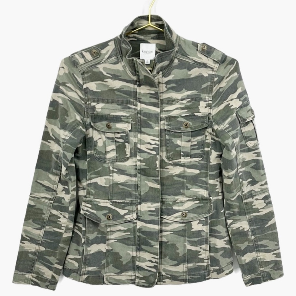 Kensie Jeans Desert Camo Twill Utility Jacket Size Small